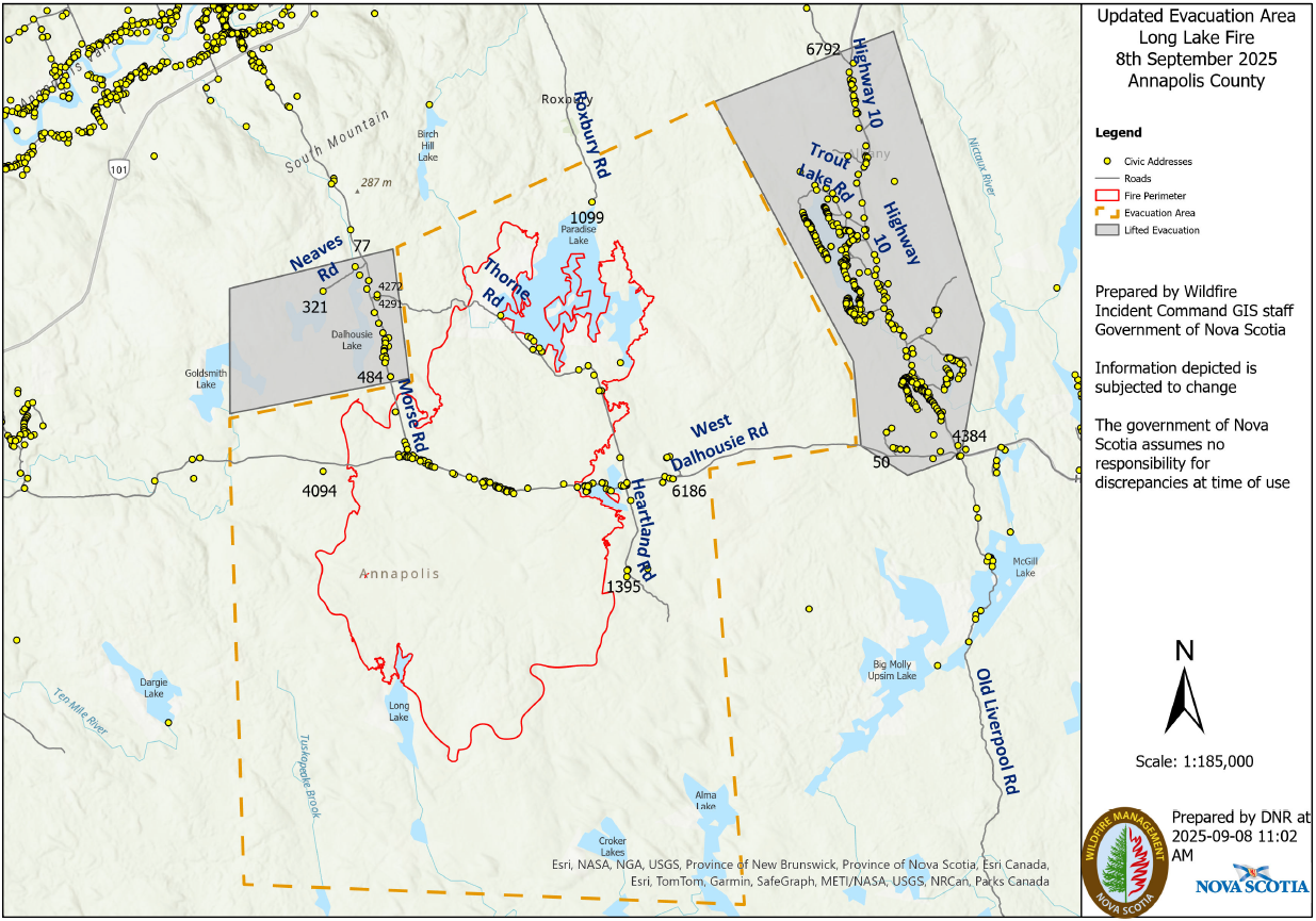 Evacuation map Sept. 8